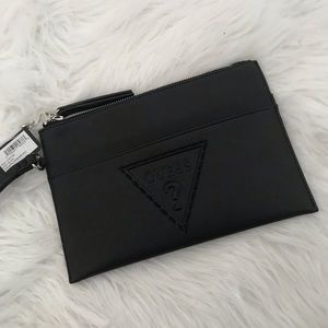 Authentic Guess large Black Wristlet NWT
